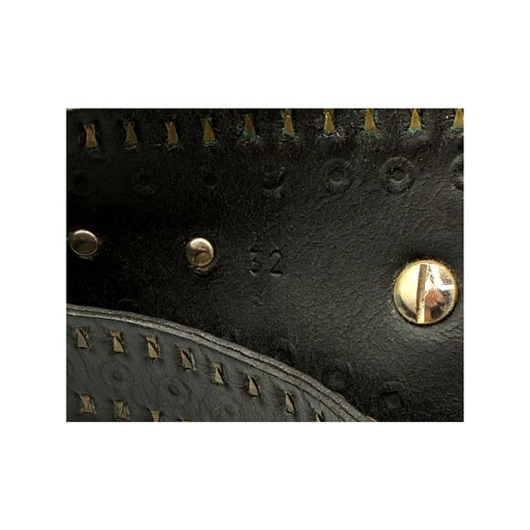 Jose Luis German Silver Buckle Brass & Rhinestone Studded Leather Western Belt main image 3